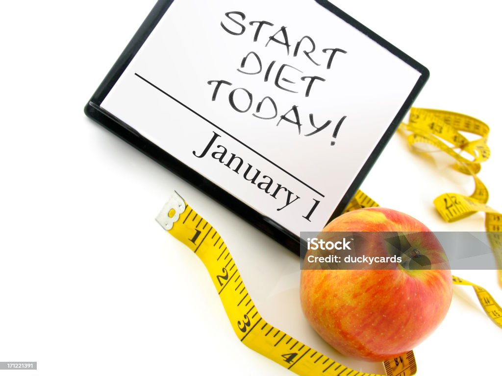 As resoluções de ano novo, de dieta - Foto de stock de 2012 royalty-free