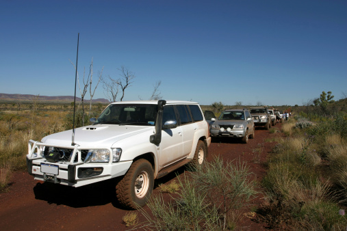 Travelling in convoy on an off road trip in the north of Western Australia
