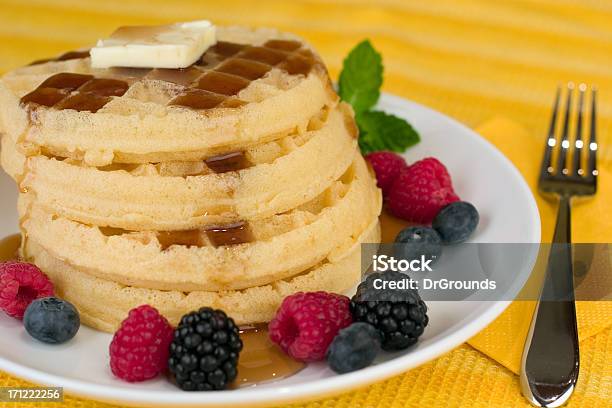 Waffles Stock Photo - Download Image Now - Belgian Culture, Belgium, Berry