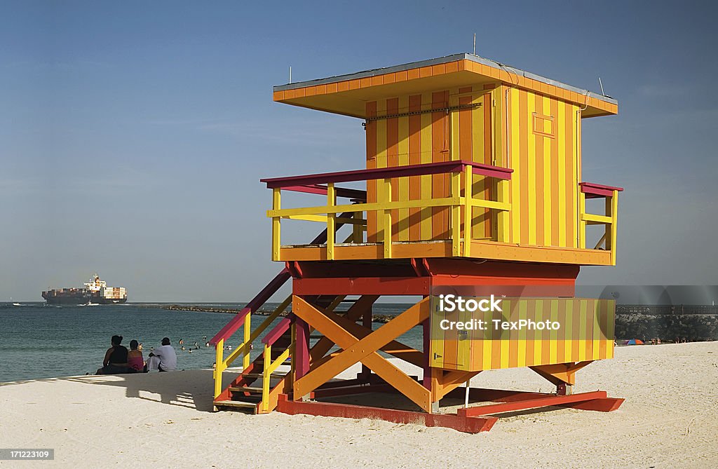 Suporte de nadador salva-vidas de Miami Beach - Royalty-free Agente de segurança Foto de stock