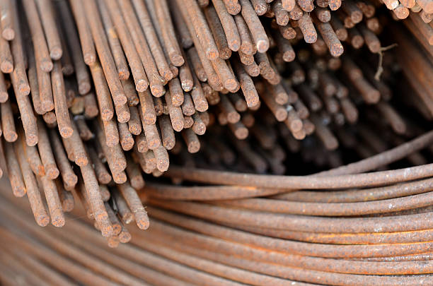 istock Stack of concrete rod steel 171223418
