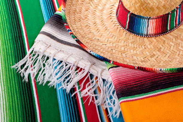 istock Mexican blanket and sombrero 171223813