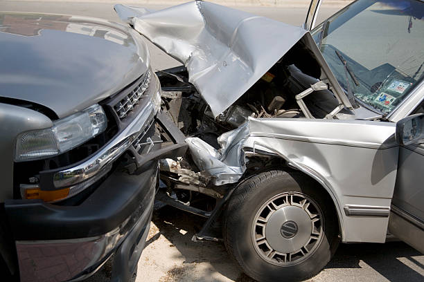 head on collision stock photo