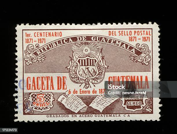 Stamp From Guatemala Stock Photo - Download Image Now - Coat Of Arms, Guatemala, Air Vehicle