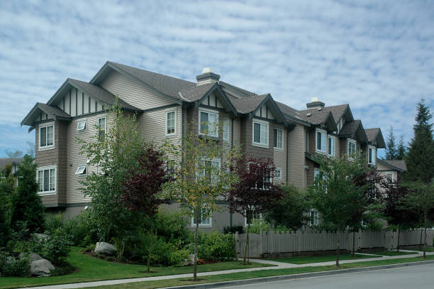 Townhouses complex stock photo