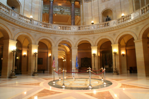 Subject: The interior rotunda of the capitol building of the State of Minnesota, USA