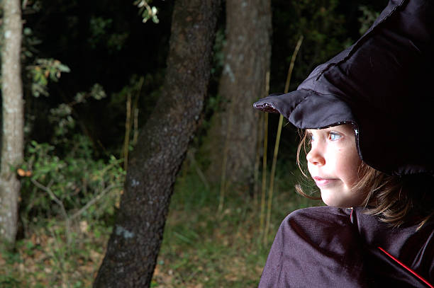 Night shot. Five years old witch.