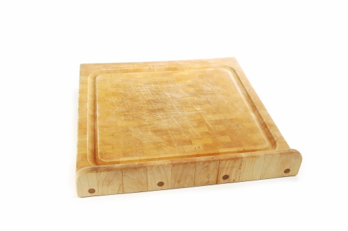 Well used wood cutting board