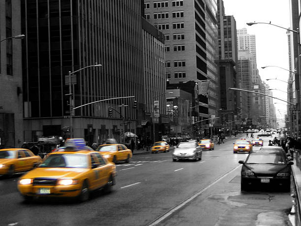 Yellow Cabs stock photo