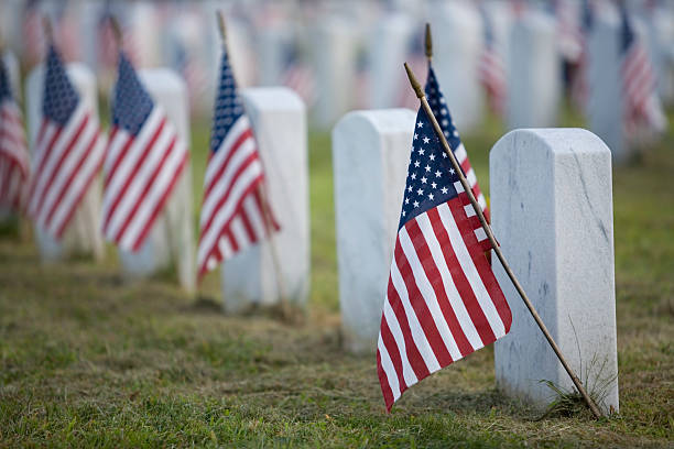 Flags for the Fallen stock photo