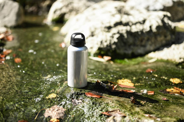 istock Aluminum Water Bottle in a water stream. 1712275599