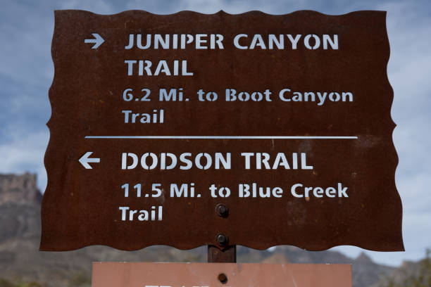 istock Rusty Juniper Canyon Trail Sign at the Intersection with Dodson 1712303181