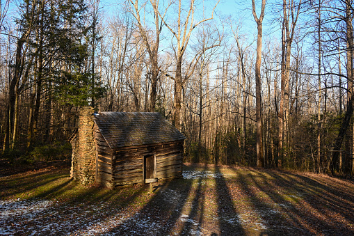 Willis Baxter Cabin With A Dusting Of Snow