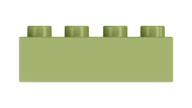 istock Leaf Green Toy Block Isolated on a White Background. 1712317179