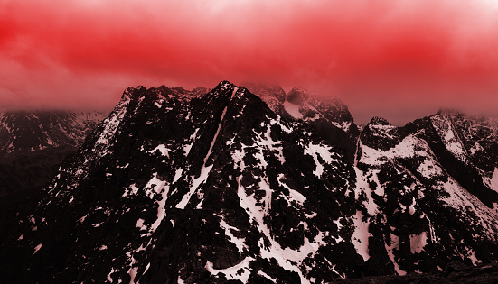 Mountains (red color added in photo processing)