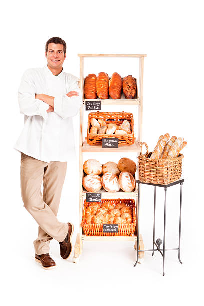 istock Small Business Local Bakery Shop Baker Owner on White Background 171237524