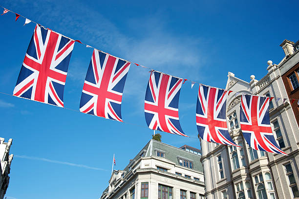 istock Union Jack British Flags Hang Above London Buildings 171237639
