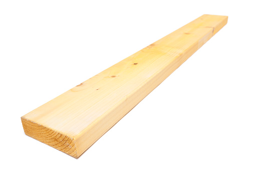 Length of softwood, isolated on white.