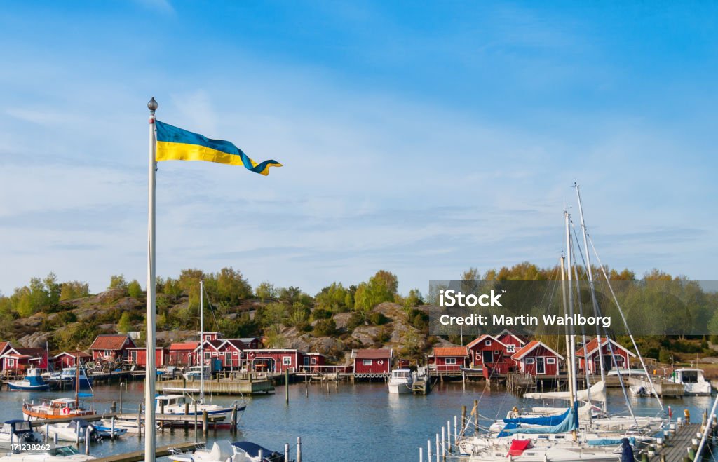 West coast of Sweden Swedish coastline in summer. Pennant Stock Photo