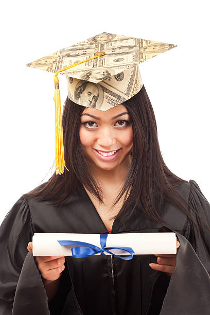 istock Student Graduate Happy about Financial Future Income on White Background 171239353