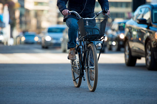 istock Man on bicycle, city traffic 171239423