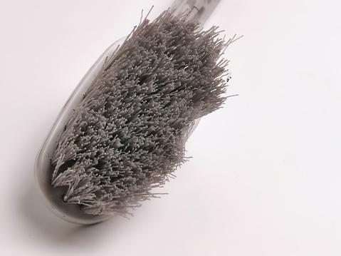 Close up image of scrubbing brush.