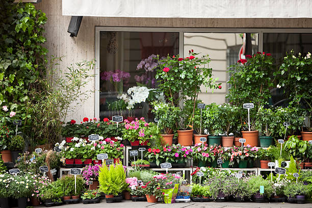 Flower Shop in Paris flower shop in Paris, France, flower market stock pictures, royalty-free photos & images