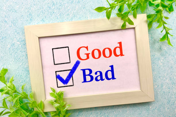 良いと悪い - メリット ストックフォトと画像
