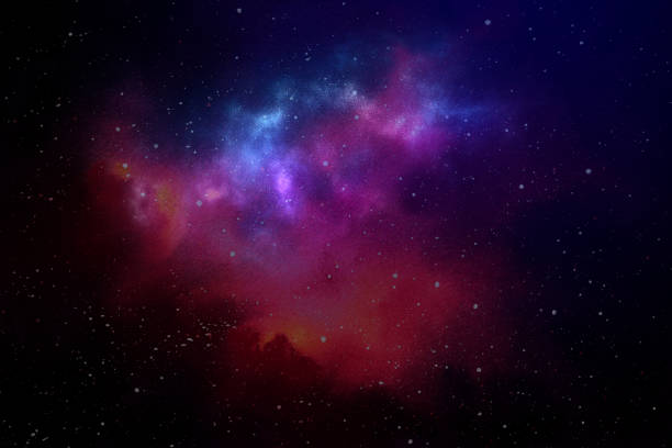 istock Cosmic illustration. Beautiful colorful space background. Watercolor Cosmos 1712399594