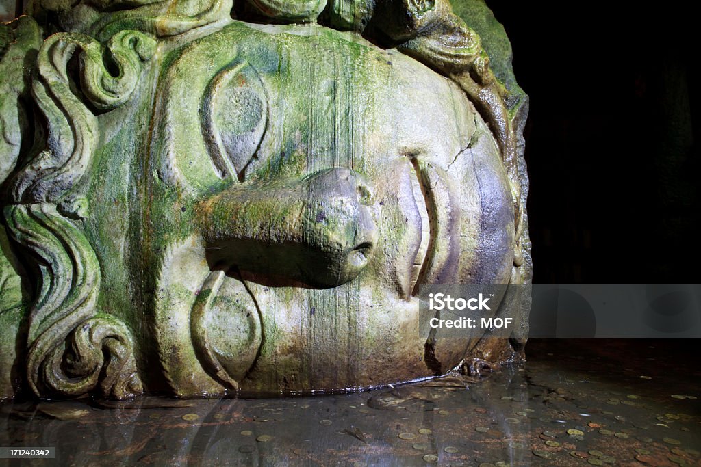 Medusa Head Basilica Cistern Istanbul Turkey Ancient Stock Photo