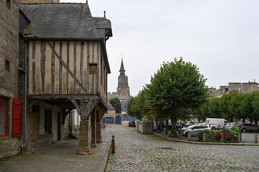 Town square with old buildings at Midhurst, West Sussex, England