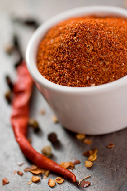 Closeup on a rich colorful spice rub stock photo