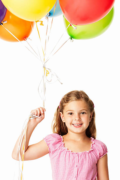 istock Little Girl With Balloons - Isolated 171240655