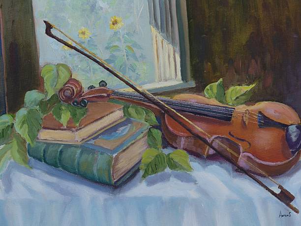 Violin vector art illustration