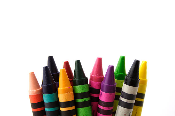 Crayons On white Shot of school supplies crayon drawing photos stock pictures, royalty-free photos & images