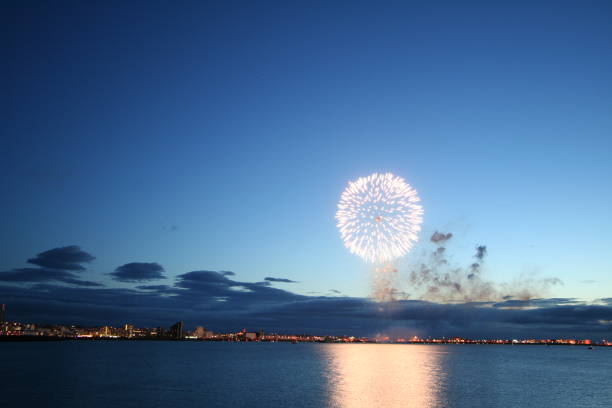 Fireworks extravaganza stock photo