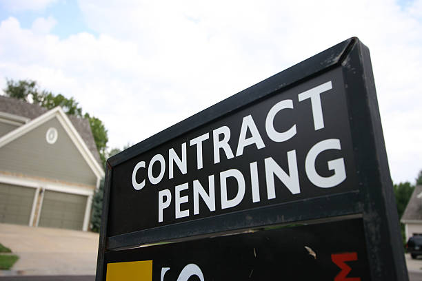 Contract Pending sign stock photo