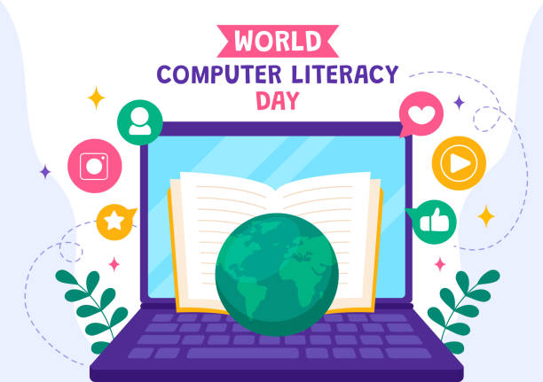 World Computer Literacy Day Vector Illustration on December 2 with Book and Media Equipment in Education Holiday Cartoon Hand Drawn Templates World Computer Literacy Day Vector Illustration on December 2 with Book and Media Equipment in Education Holiday Cartoon Hand Drawn Templates World Computer literacy Day stock illustrations