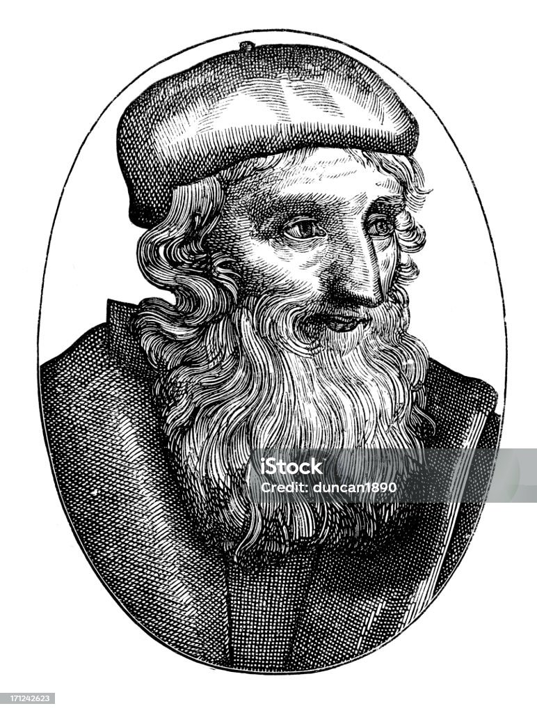 Ritratto di John Wycliffe - Illustrazione stock royalty-free di Giovanni Battista