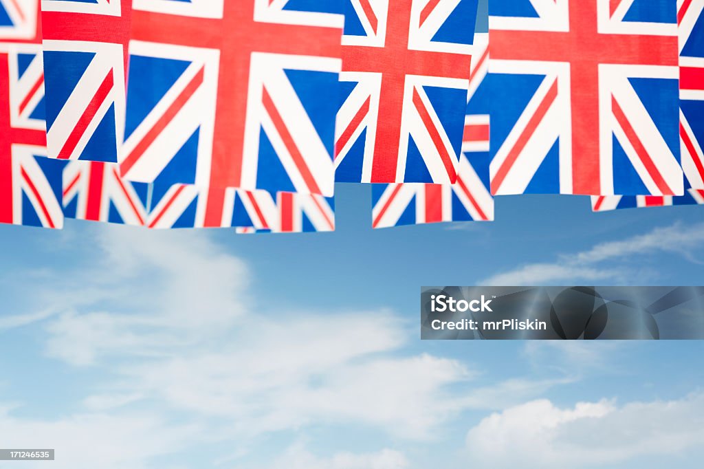 Union Jack celebração bunting - Foto de stock de Bandeirinha royalty-free