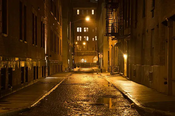 Photo of Dark wet street