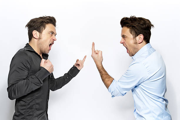 Men arguing stock photo
