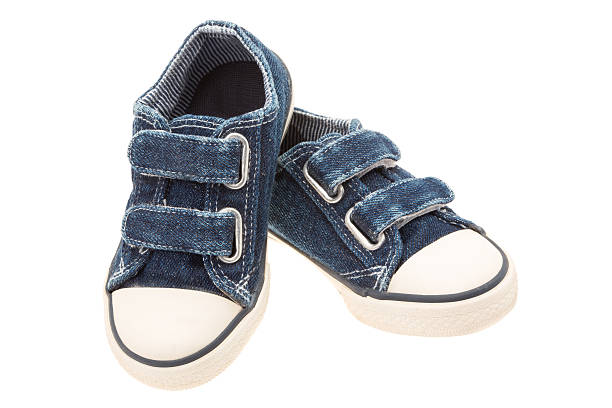 Blue denim baby shoes