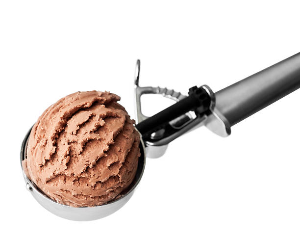 Chocolate Ice Cream Chocolate ice cream scoop.  Please see my portfolio for other food related images. scoop shape stock pictures, royalty-free photos & images