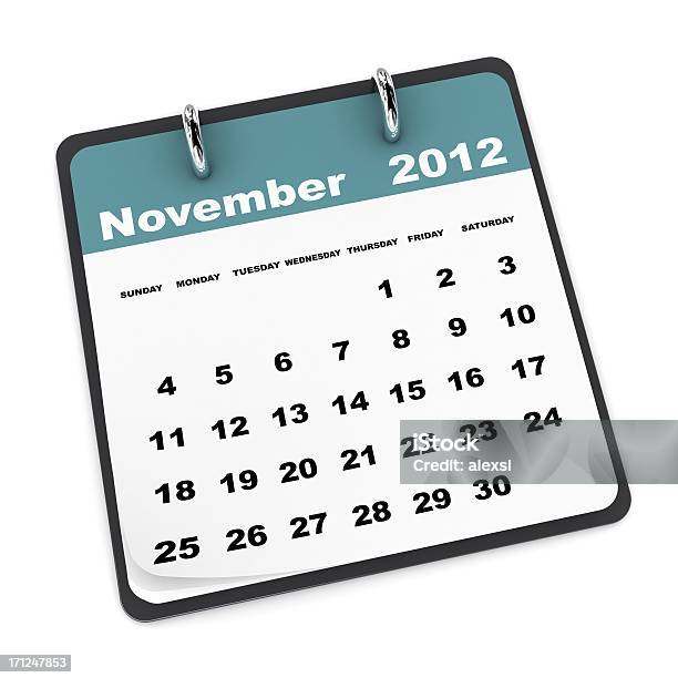 De Noviembre De 2012 Calendario Foto de stock y más banco de imágenes de 2012 - 2012, Calendario, Cuadrado - Composición