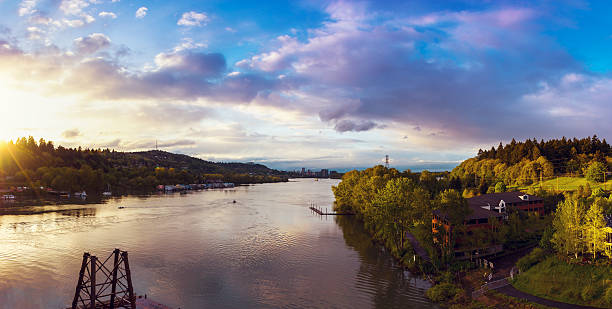 Rio Willamete, Oregon - fotografia de stock