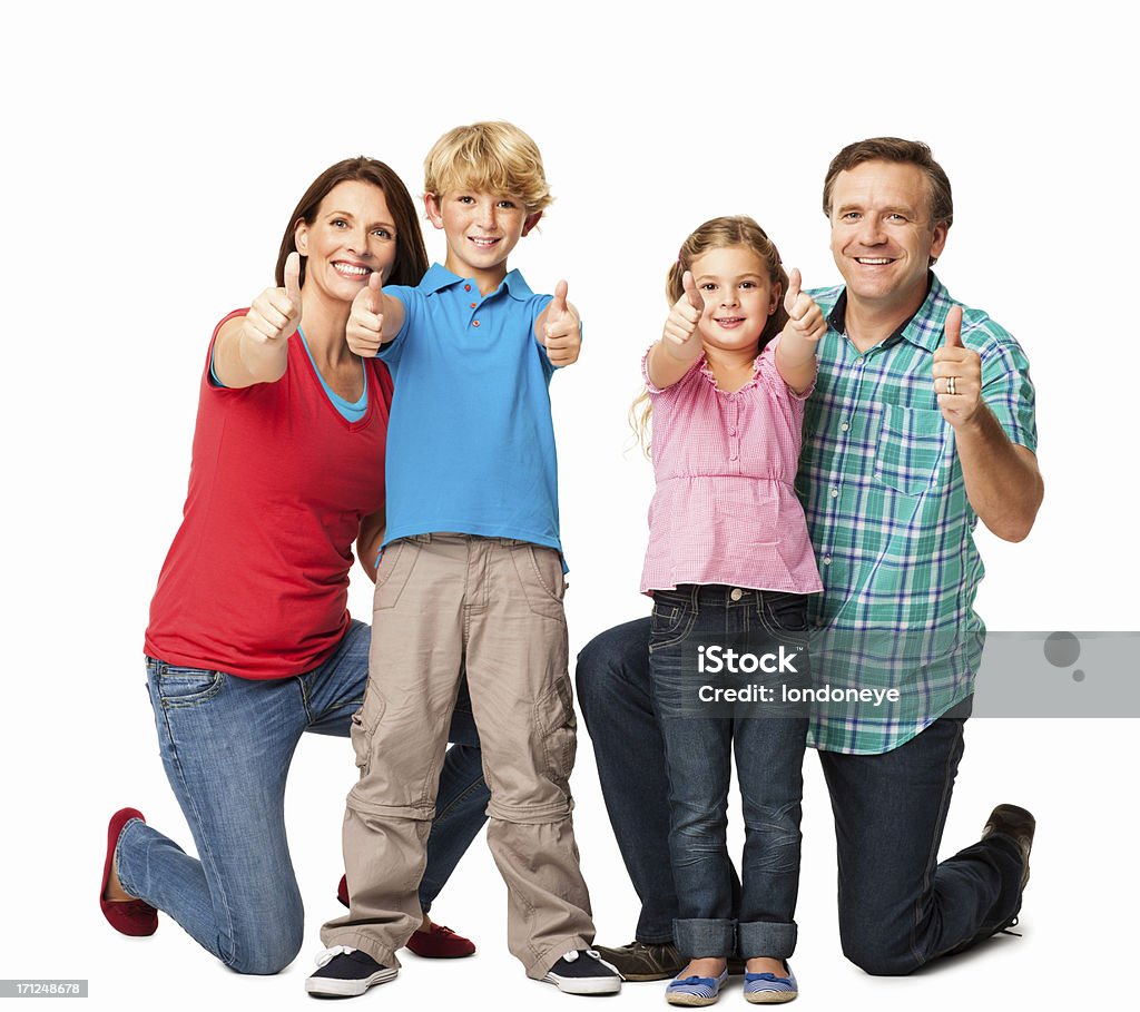 Famille gestes Thumbs Up-isolé - Photo de Famille libre de droits