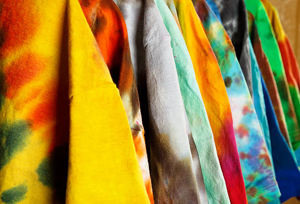 istock Tie Dye T-shirts hanging On Rack 171248867