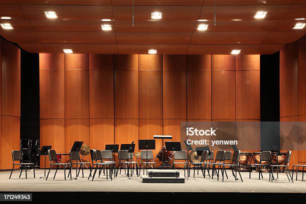 Orchestra Seats On Stage Stock Photo - Download Image Now - Orchestra, Stage - Performance Space, Empty