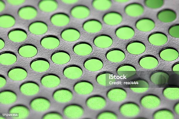 Perforated Metal Background Stock Photo - Download Image Now - Green Color, Wire Mesh, Abstract